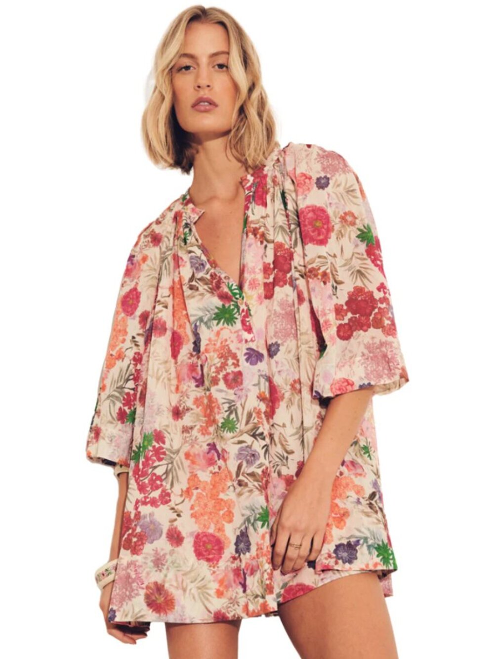 Carolina K Amala Dress in Floral Pink - M